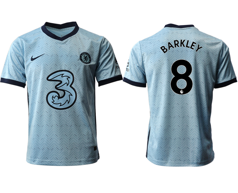 Men 2020-2021 club Chelsea away aaa version #8 Light blue Soccer Jerseys